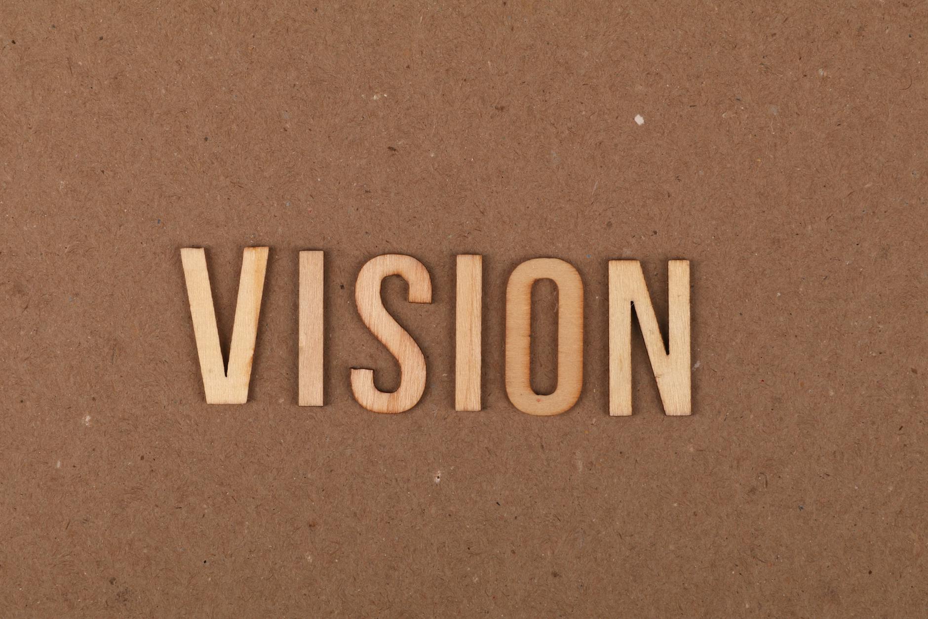 wooden letters on a cardboard